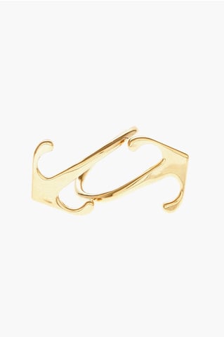 Anillo MONO ARROW de latón con efecto dorado
