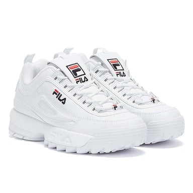 Mens Womens Fila Disruptor II Premium Trainers - (White)