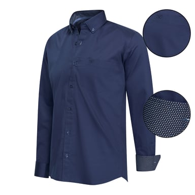 Cappuccino Italia Regular Fit Overhemd Navy Azul