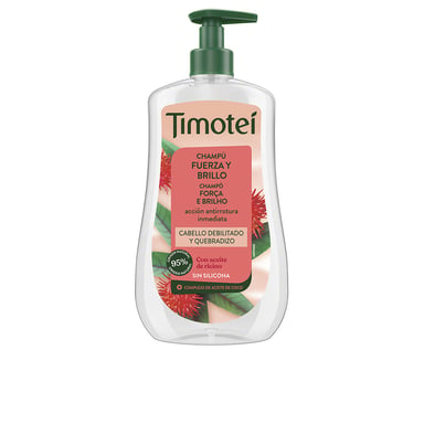 Timotei Champú Fuerza Y Brillo Con Aceite De Ricino Y Coco Para Cabello Débil Y Quebradizo 600 ml