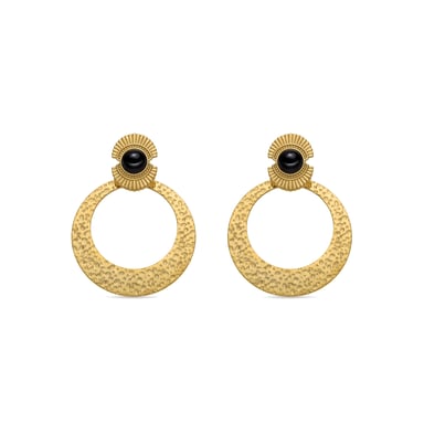 Pendientes Luxenter con Onix acabado oro 18k - Noraf