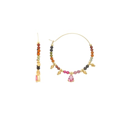 Pendientes Luxenter de Turmalina Multicolor acabados en oro amarillo de 18k - Baim