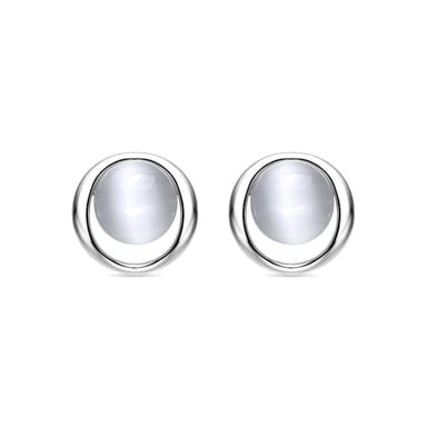 Pendientes Luxenter de Plata de Ley 925 con Ojo de Gato acabados en rodio - Jesoa