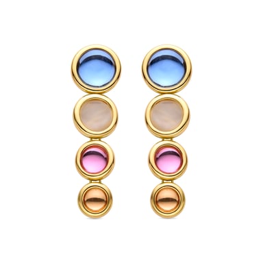 Pendientes Luxenter de Cristal Multicolor acabados en oro amarillo de 18K - Longki