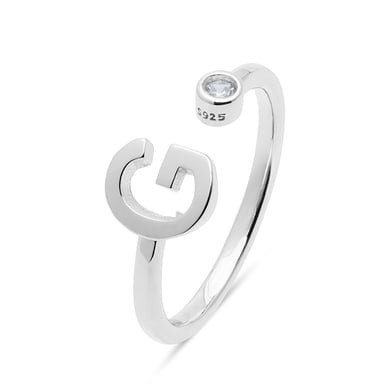 Anillo Luxenter de Plata de Ley 925 con Circonita Brillante acabado en rodio - Alphabet