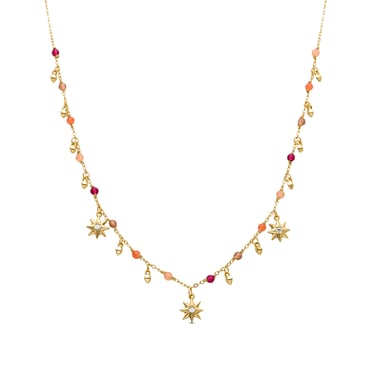 Collar Luxenter de Plata de Ley 925 con Cristal Multicolor acabado en oro amarillo de 18K - Sekhay