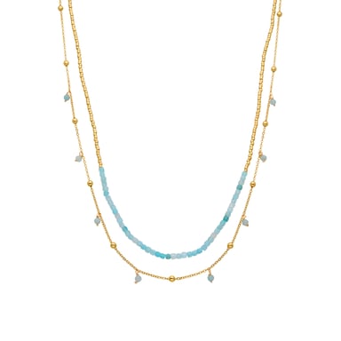 Collar Luxenter de Turquesa acabado en oro amarillo de 18k - Akya