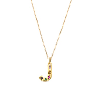 Collar Luxenter con Circonita Multicolor acabado oro 18k - Alphabet