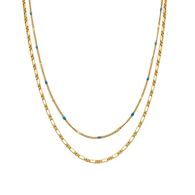 Collar Luxenter con Lacado Multicolor acabado oro 18k - Cautar