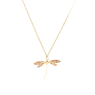 Collar Luxenter con Circonita Multicolor acabado oro 18K - Zaka