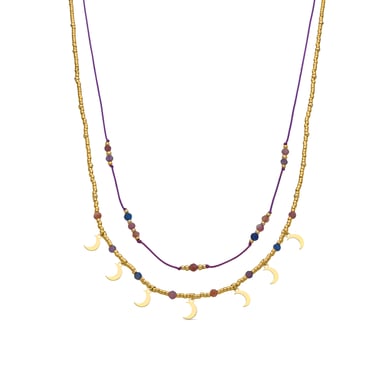 Collar Luxenter de Plata de Ley 925 y Cristal Multicolor acabado oro 18k - Kapac