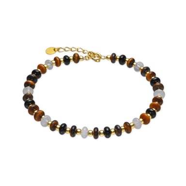 Pulsera Luxenter de Plata de Ley 925 y Ojo de Tigre acabado oro 18k - Yalah