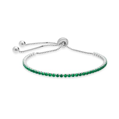 Pulsera Luxenter de Plata de Ley 925 con Circonita Esmeralda acabada en rodio - Leythor