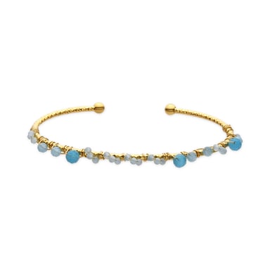 Brazalete Luxenter con Cristal Azul acabado oro 18k - Yakde