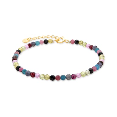 Pulsera Luxenter de Plata de Ley 925 con Turmalina Multicolor acabada en oro amarillo de 18K - Salblai