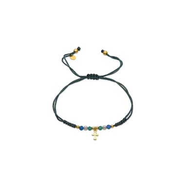 Pulsera Luxenter de Plata de Ley 925 y Cristal Azul Oscuro acabado oro 18k - Kalau
