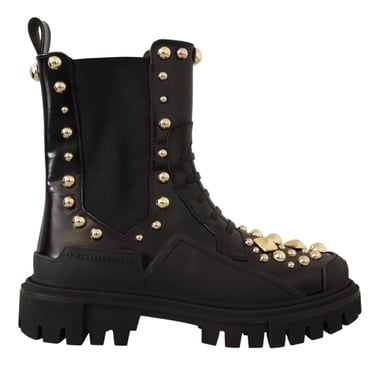 Botines de Cuero con Studs Dolce Gabbana