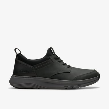 Motion Trek EZ Black Leather Trainers
