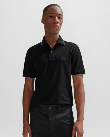 Polo de manga corta BOSS Orange Passertip para hombre con cuello de contraste