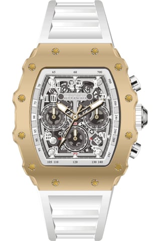 INVICTA Racing 69701 Reloj de Hombre - Movimiento de Cuarzo - Acrílico con Esfera Plateada - 43 mm