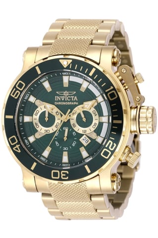 Invicta Coalition Forces 50230 Reloj de Hombre - Movimiento de Cuarzo - Acero Inoxidable con Esfera Verde - 52 mm