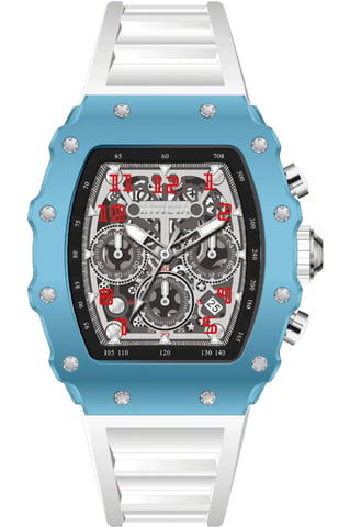 INVICTA Racing 69695 Reloj de Hombre - Movimiento de Cuarzo - Acrílico con Esfera Plateada - 43 mm
