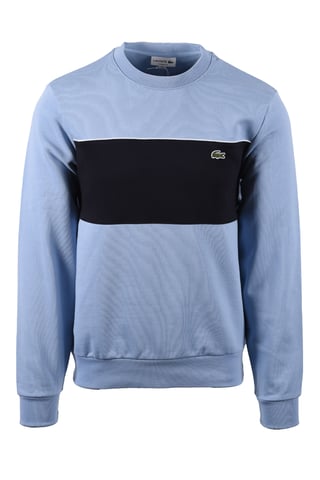 LACOSTE COLOUR BLOCK CREWNECK SWEATSHIRT BLUE NAVY