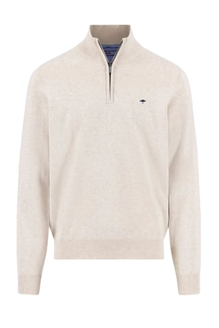 FYNCH-HATTON TROYER HALF ZIP KNITWEAR NEW OFF WHITE
