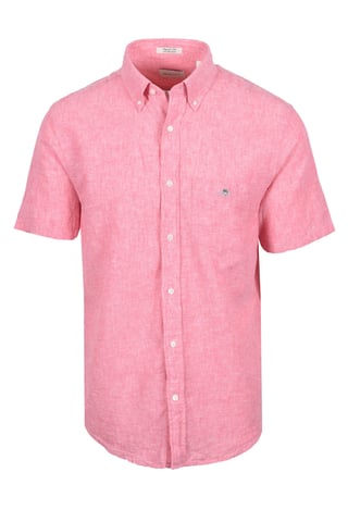 GANT REG COTTON LINEN SHORT SLEEVE SHIRT ROSE PINK