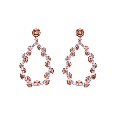 Luxenter Pendientes de Plata de Ley 925 y Circonita Multicolor Acabado En Oro Rosa de 18K - Wade