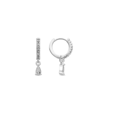 Luxenter Pendientes acabado plata y Circonita Brillante - Laade