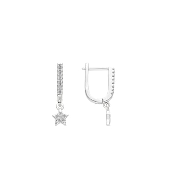 Luxenter Pendientes acabado plata y Circonita Brillante - Sasai