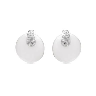 Luxenter Pendientes de Plata de Ley 925 con Perla Blanca acabados en rodio - Amba