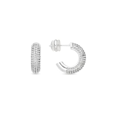 Luxenter Pendientes de 17mm de diámetro acabado plata y Circonita Brillante - Niras