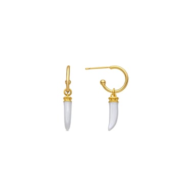 Luxenter Pendientes acabado oro amarillo de 18k y Resina Crema - Khira