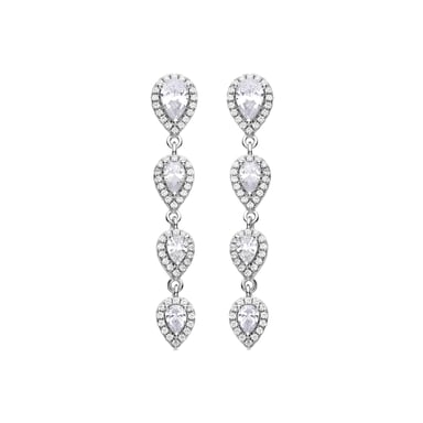 Luxenter Pendientes de Plata de Ley 925 y Circonita Brillante acabados en rodio - Mah