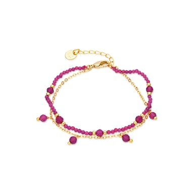 Luxenter Pulsera de Cristal Rosa acabado en oro amarillo 18k - Aira