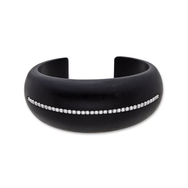 Luxenter Pulsera de Plata de Ley 925 y Madera Negra acabada en rodio - Iwox