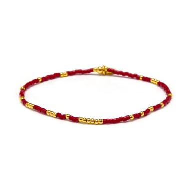 Luxenter Pulsera de Cristal Rojo acabado en oro amarillo 18k - Xanvi