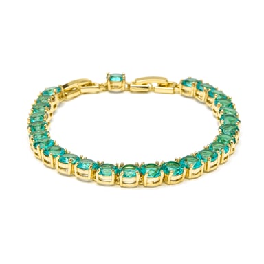 Luxenter Pulsera con Cuarzo Hidrotermal Verde Paraiba acabado oro amarillo 18k - Dragki