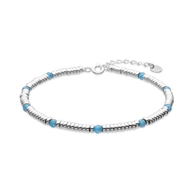Luxenter Pulsera de Plata de Ley 925 y Circonita Aguamarina acabado rodio - Deli