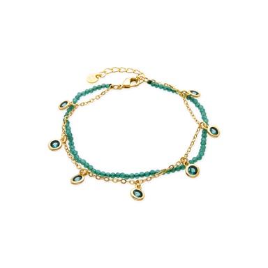 Luxenter Pulsera con Circonita Esmeralda acabado oro amarillo de 18k - Zaru