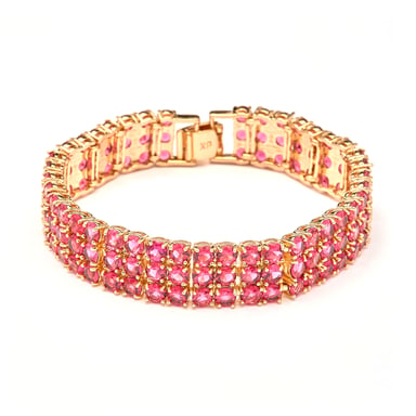 Luxenter Pulsera de Circonita Rubí acabado en oro amarillo de 18k - Uriom