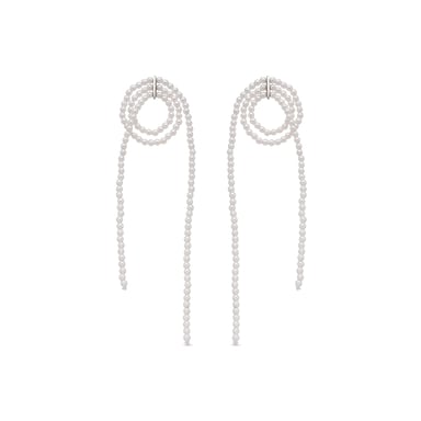 Luxenter Pendientes de Plata de Ley 925 y Perla Blanca acabado rodio - Lima