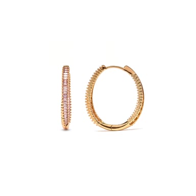 Luxenter Pendientes de Circonita Amatista acabado en oro amarillo de 18k - Thaljo