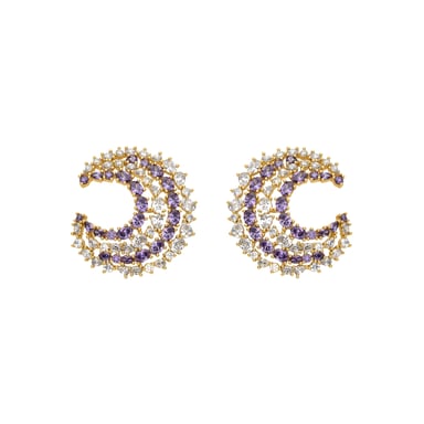 Luxenter Pendientes con Circonita Multicolor acabado oro 18k - Abdos