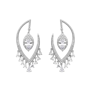 Luxenter Pendientes de Plata de Ley 925 y Circonita Brillante acabado en rodio - Hakku
