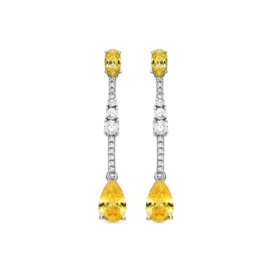 Luxenter Pendientes de Plata de Ley 925 y Padparadscha acabado rodio - Murbi