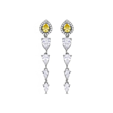 Luxenter Pendientes de Plata de Ley 925 y Padparadscha acabados en rodio - Marag