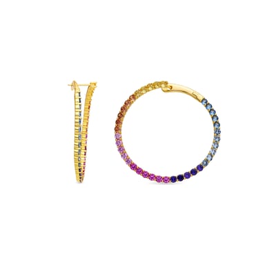 Luxenter Pendientes de Plata de Ley 925 y Circonita Multicolor acabado oro 18k - Axo
